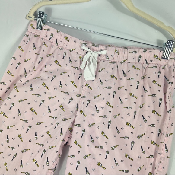 J. Crew Pink Pajama Pants with Champagne Print - Picture 3 of 8